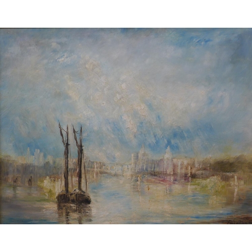 5 - * Brinton, Venetian landscape, oil on board, 62 x 79cms, framed