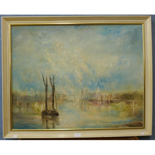 5 - * Brinton, Venetian landscape, oil on board, 62 x 79cms, framed