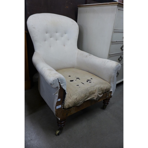 218 - A Victorian mahogany armchair