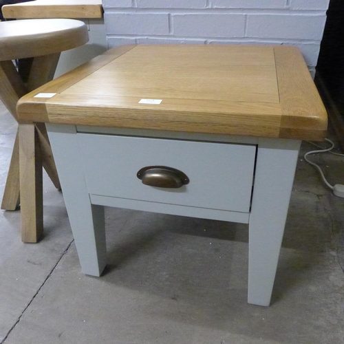 1319 - An oak and grey single drawer lamp table  *This lot is subject to VAT