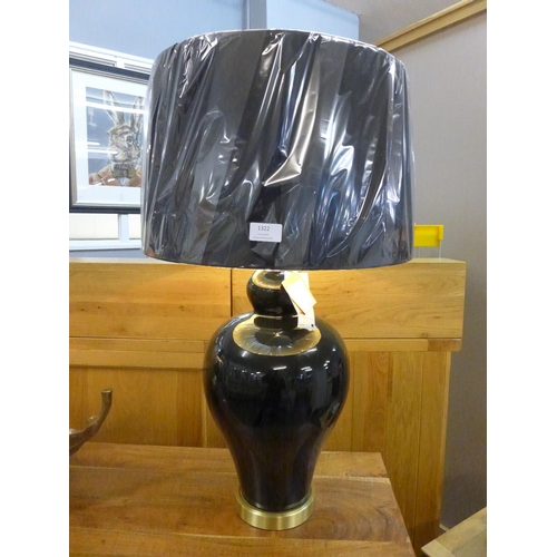 1332 - A Kalvin black lamp with black shade, 80cms (2068751)   #