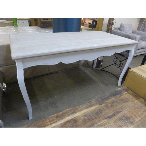 1361 - A washed timber and white rustic French style dining table * this lot is subject to VAT