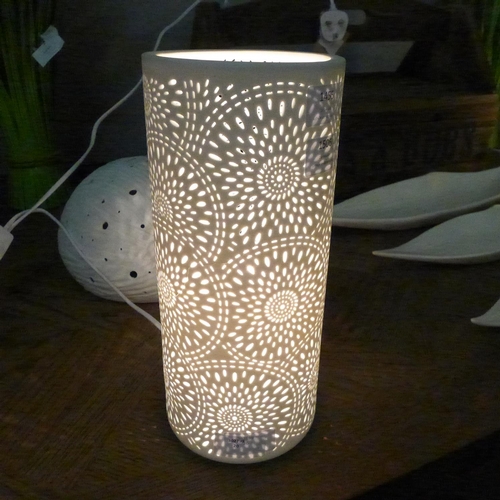 1375 - A white perforated firework lamp (LP03515)   #