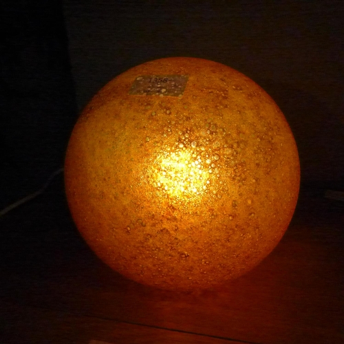 1385 - A hand blown glass Mars lamp (GLD1135)  #