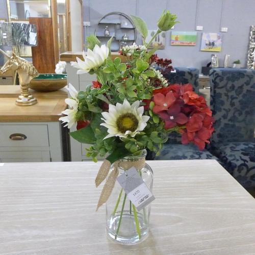 1413 - A hydrangea and berry arrangement in a glass vase (54921589)  #