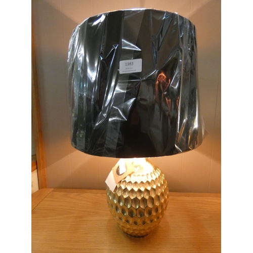 1422 - A gold base lamp with black velvet shade (2070825)   #