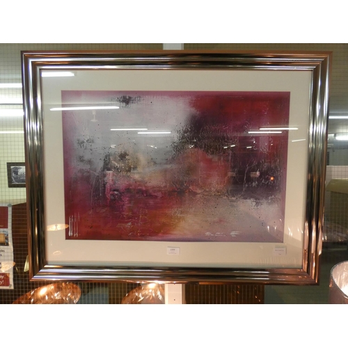 1435 - A framed print, Plum Fusion, by Soozy Barker, 60 x 80cm (1203G44)   #