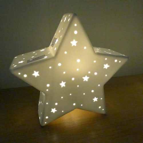 1441 - A white perforated star lamp (LP01016)  #