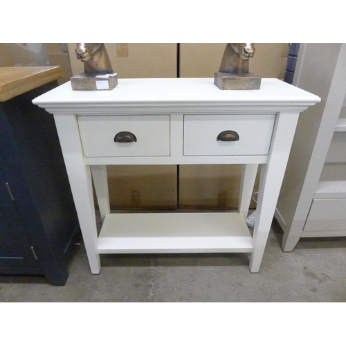 1443 - A cream two drawer console table  *This lot is subject to VAT