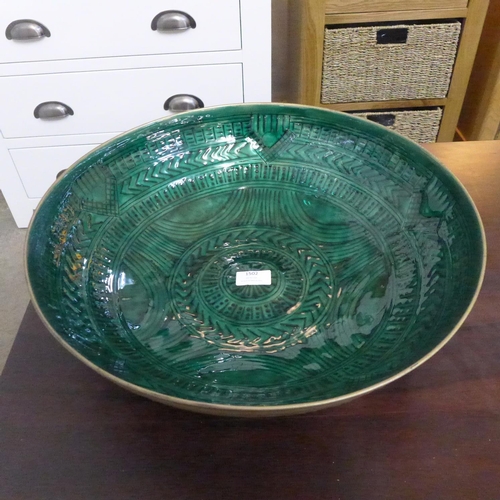 1451 - An Aztec Collection brass embossed ceramic dipped bowl (2108817)   #