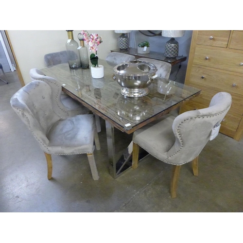 1489 - A Chennai 180cm dining table and six Arlo chairs