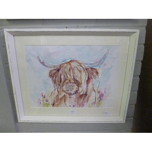 1510 - A Jennifer Rose print, Highland Cow, 40cm x 50cm (PPFPPR43743G21)   #