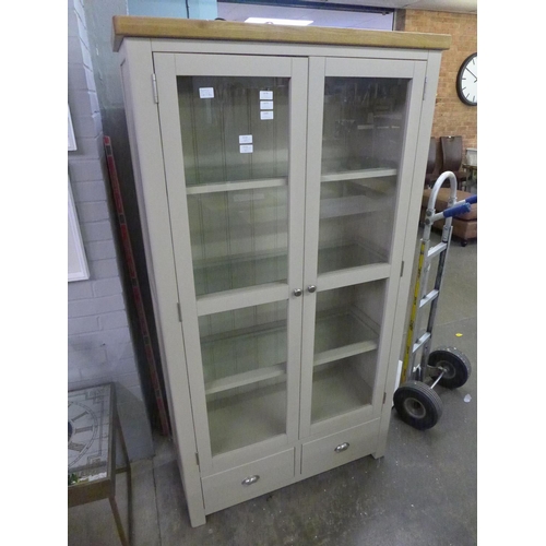 1511 - An stone glass two door, two drawer display cabinet (PGGDC-S)