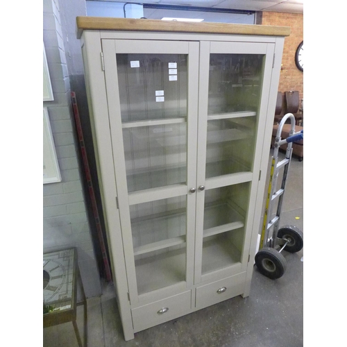 1512 - An stone glass two door, two drawer display cabinet (PGGDC-S)