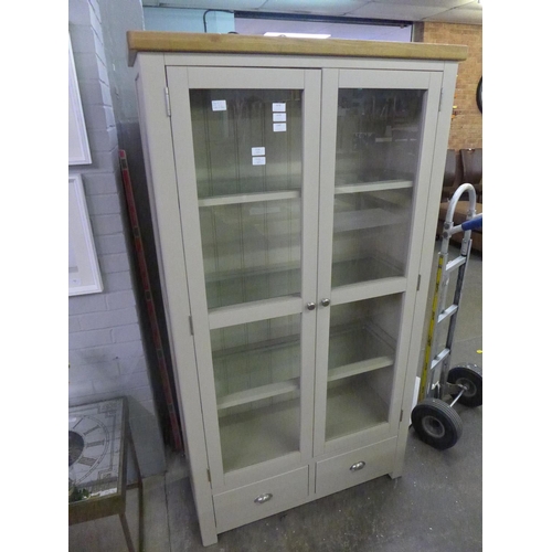 1513 - An stone glass two door, two drawer display cabinet (PGGDC-S)