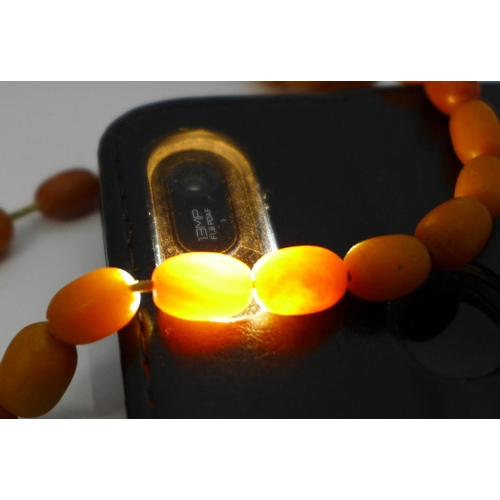 1027 - A string of butterscotch amber beads