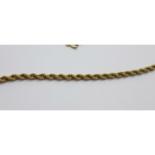 1032 - A 9ct gold rope chain, 4.8g, 46cm