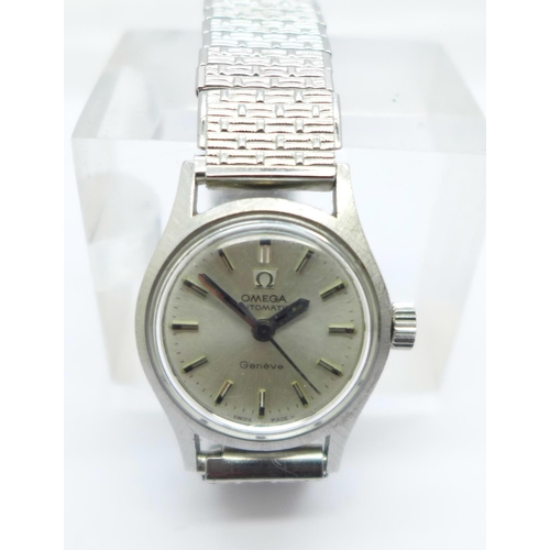 1080 - A lady's Omega Automatic wristwatch on a Speidel expanding bracelet