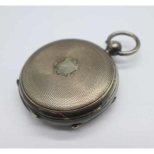 1085 - A silver cased fob watch, West & Son, Dublin