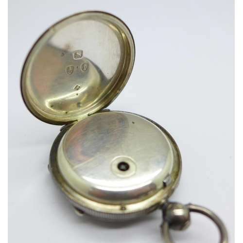 1085 - A silver cased fob watch, West & Son, Dublin