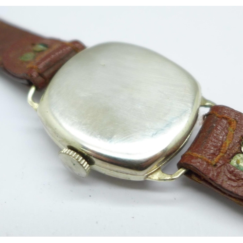 1103 - A gentleman's silver Rolco by Rolex wristwatch, Dennison case hallmarked Birmingham 1935, 28mm case,... 