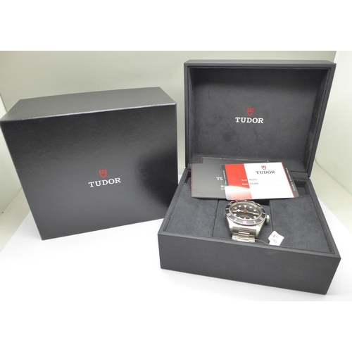 1106 - A Tudor Black Bay wristwatch, as new, purchased 30.8.2019, with box and papers