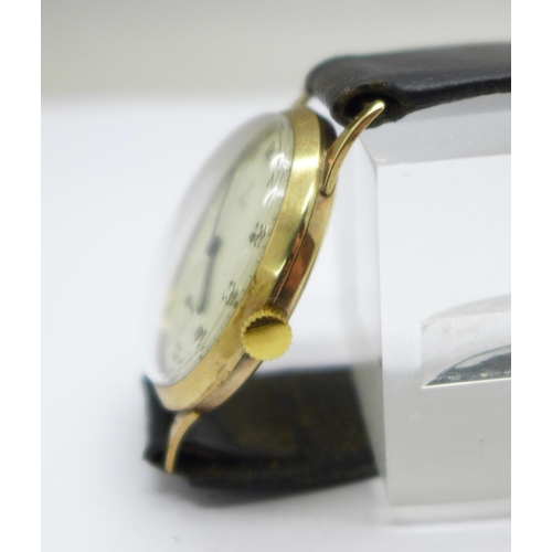 1108 - A 9ct gold cased Rolex Tudor wristwatch, with London Transport related inscription, with guarantee p... 