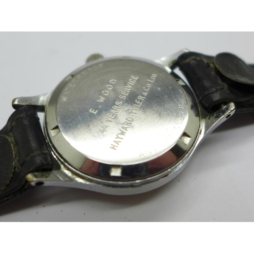 1109 - A Garrard wristwatch, the case back bears inscription