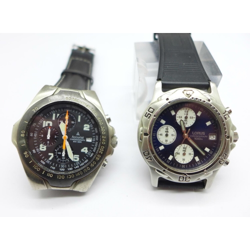 1132 - Two chronograph wristwatches, Lorus and Accurist