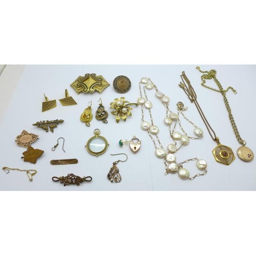 1158 - A collection of rolled gold jewellery, etc.