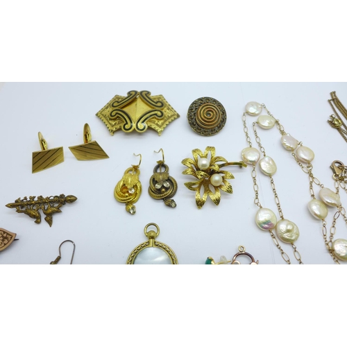 1158 - A collection of rolled gold jewellery, etc.