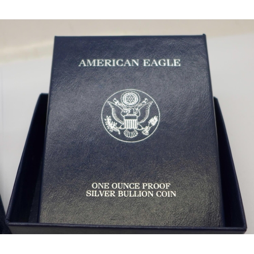 1159 - A 2006 American Eagle one ounce .999 silver proof $1 coin, West Point mint, with box and certificate