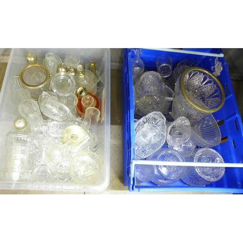 1172 - Five boxes of mixed glass, carafes, tumblers, wine glasses, bowls, vases, etc. **PLEASE NOTE THIS LO... 