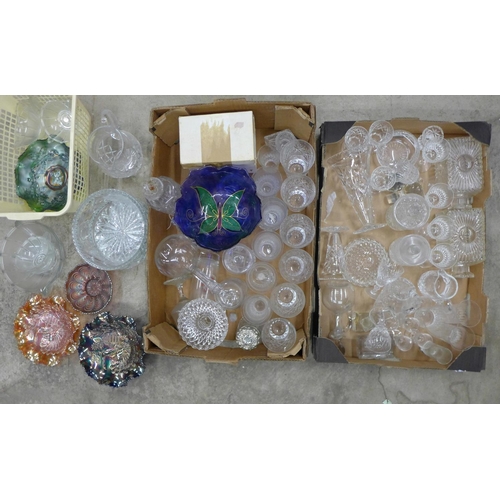 1183 - Two boxes of mixed cut glass and crystal, a heavy cut glass vase, bowl and jug, etc. **PLEASE NOTE T... 