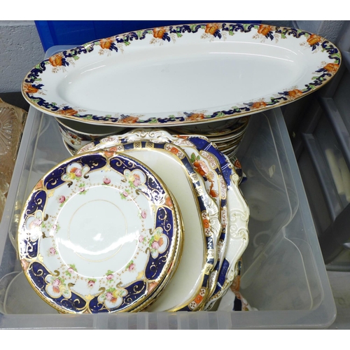 1184 - A box of Crown Staffordshire and similar pattern teawares **PLEASE NOTE THIS LOT IS NOT ELIGIBLE FOR... 