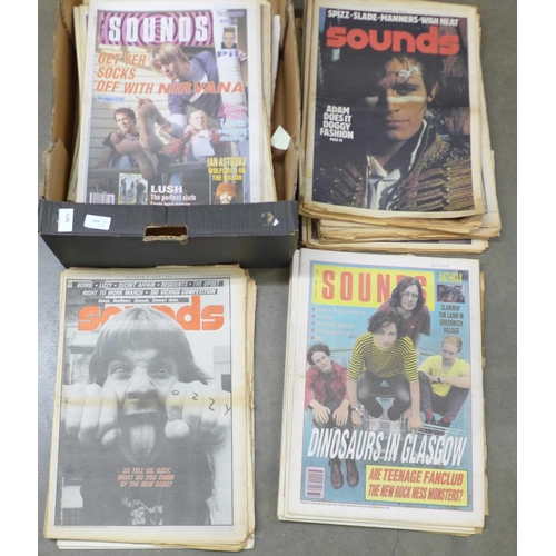 1195 - Music magazines, Sounds, 1980-1989, (28) and NME, 1980's and 1990's (22)