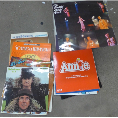 1204 - A box of LP records, including The Two Ronnies, musicals, easy listening, etc. **PLEASE NOTE THIS LO... 