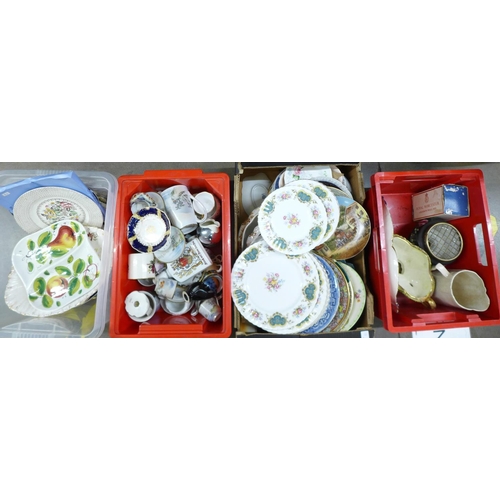 1212 - Four boxes of decorative china, mainly plates, bowls, dinnerwares, etc. **PLEASE NOTE THIS LOT IS NO... 