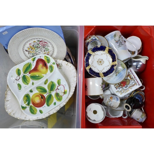 1212 - Four boxes of decorative china, mainly plates, bowls, dinnerwares, etc. **PLEASE NOTE THIS LOT IS NO... 