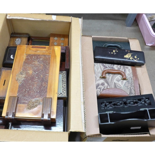 1214 - A large collection of jewellery boxes, glove box, wooden boxes, etc. **PLEASE NOTE THIS LOT IS NOT E... 