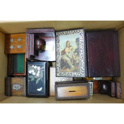 1214 - A large collection of jewellery boxes, glove box, wooden boxes, etc. **PLEASE NOTE THIS LOT IS NOT E... 