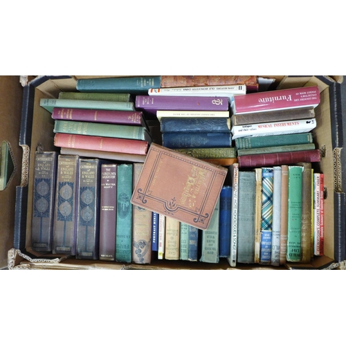 1217 - Four boxes of mixed books, including 19th Century Life and Works of Robert Burns, four Myth and Lege... 