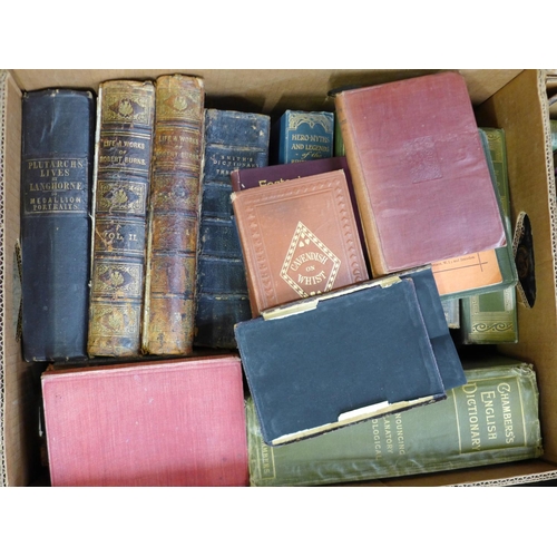 1217 - Four boxes of mixed books, including 19th Century Life and Works of Robert Burns, four Myth and Lege... 