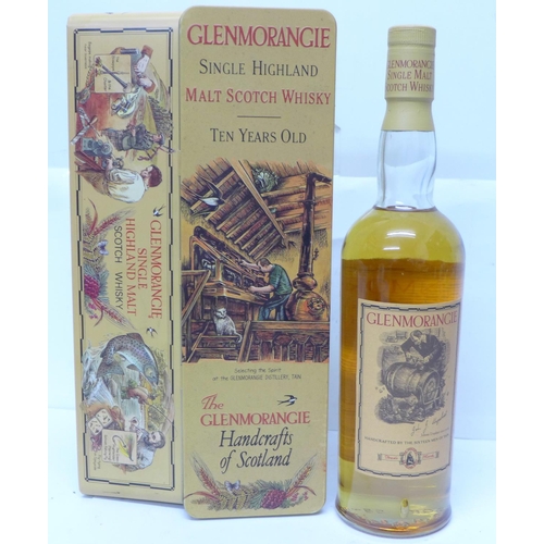 621 - One bottle, Glenmorangie Single Highland Malt Scotch Whisky, 10 years, 70cl, with presentation tin