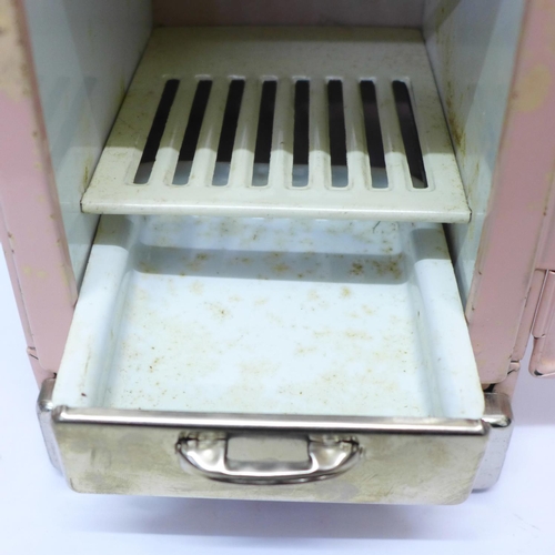 642 - A tin-plated Battery Operated Refrigerator, made in Japan, boxed, and a tin-plate Automatic Washer, ... 