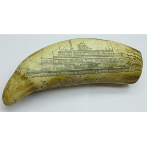 664 - A reproduction Scrimshaw, Vicksburg, Mississippi, Confederate surrender