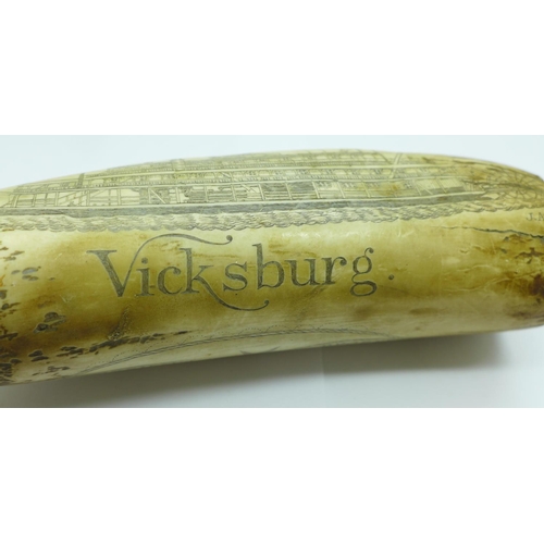 664 - A reproduction Scrimshaw, Vicksburg, Mississippi, Confederate surrender