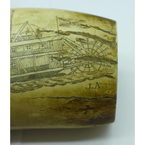 664 - A reproduction Scrimshaw, Vicksburg, Mississippi, Confederate surrender