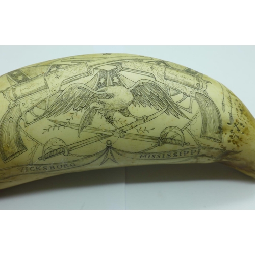 664 - A reproduction Scrimshaw, Vicksburg, Mississippi, Confederate surrender