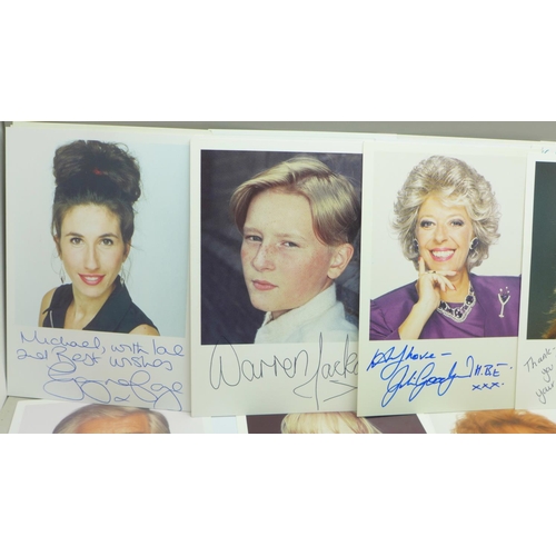 665 - A collection of signed photograph cards, Coronation Street cast, (31)